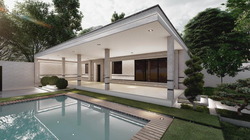 طراحی محوطه و استخر